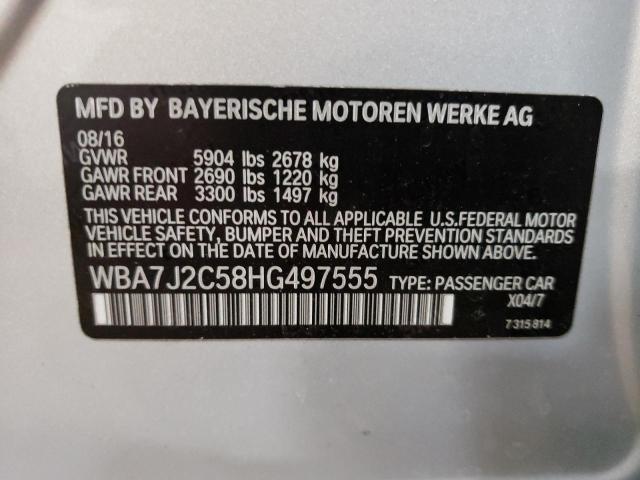 Photo 12 VIN: WBA7J2C58HG497555 - BMW 7 SERIES 