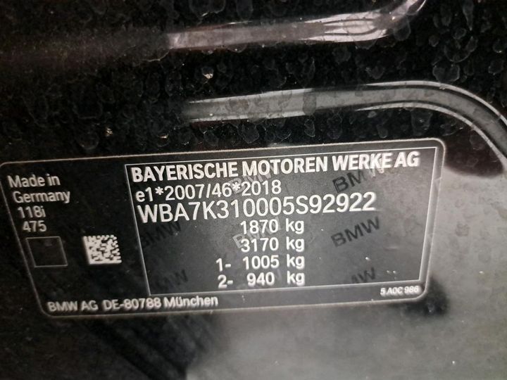 Photo 5 VIN: WBA7K310005S92922 - BMW 1 