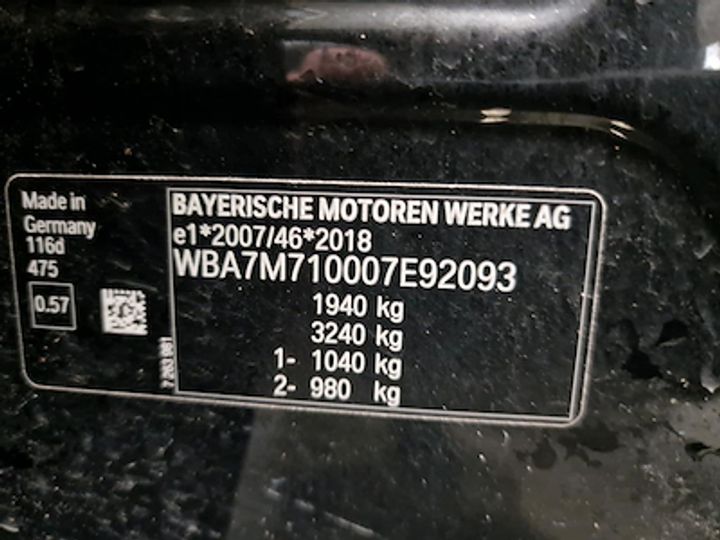 Photo 10 VIN: WBA7M710007E92093 - BMW 1 HATCH DIESEL - 2019 