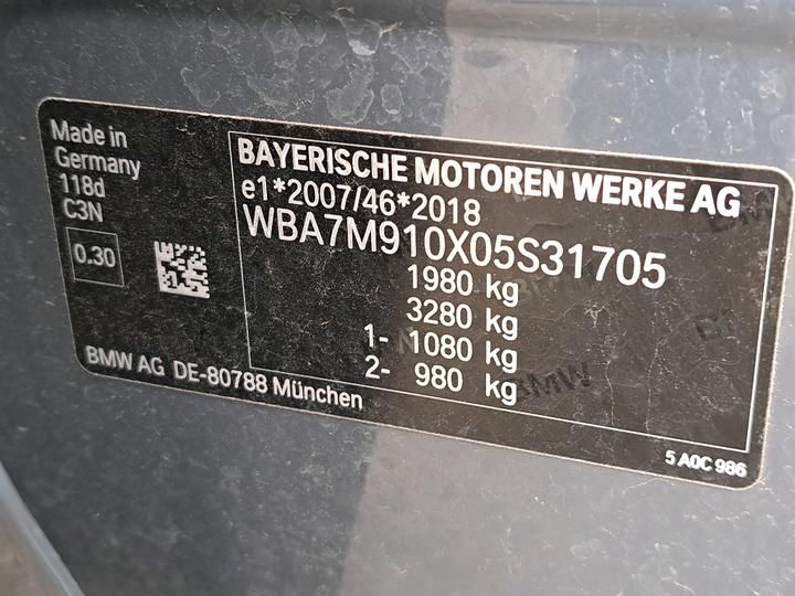 Photo 10 VIN: WBA7M910X05S31705 - BMW SERIE 1 