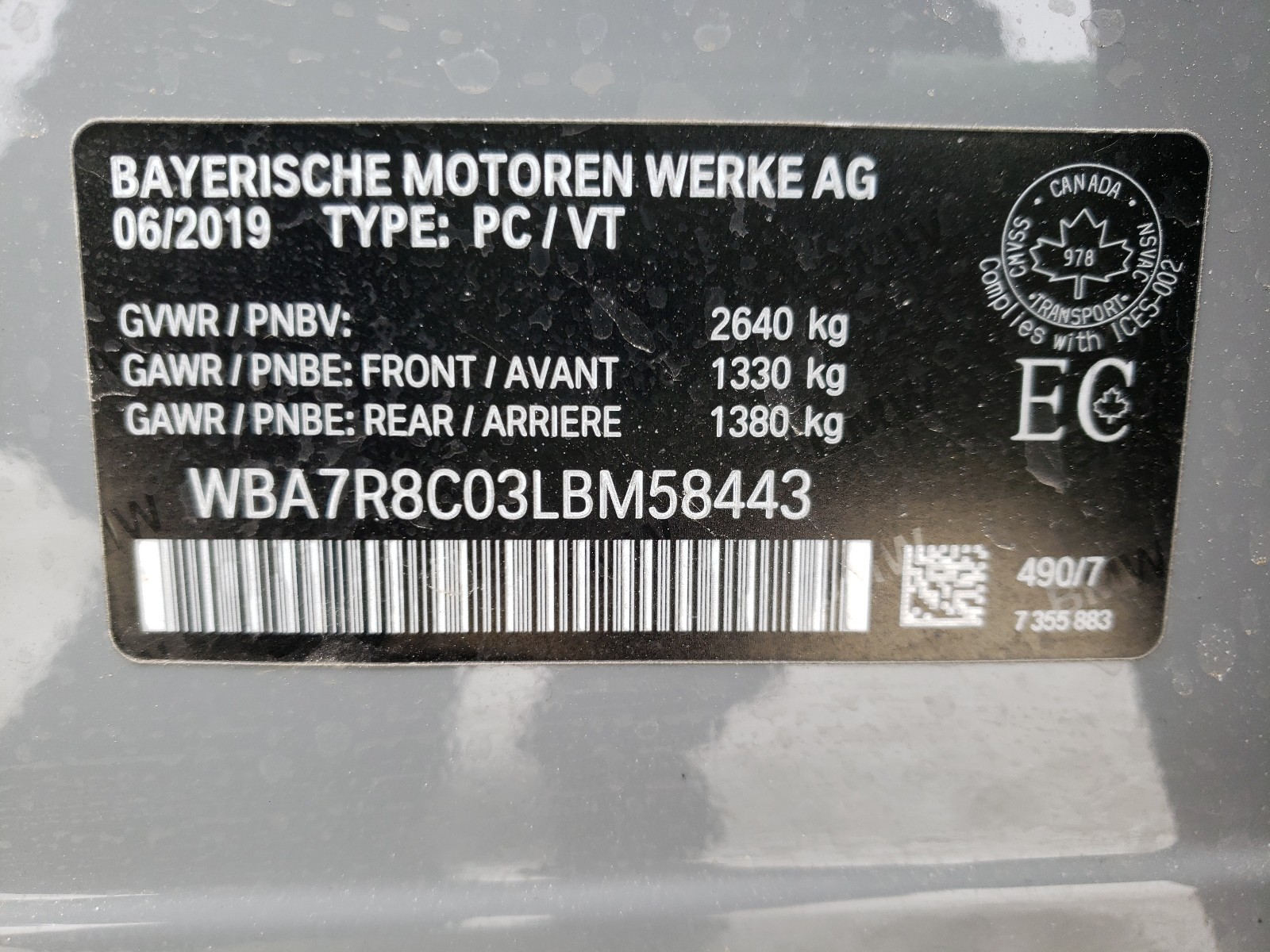 Photo 9 VIN: WBA7R8C03LBM58443 - BMW 750 XI 