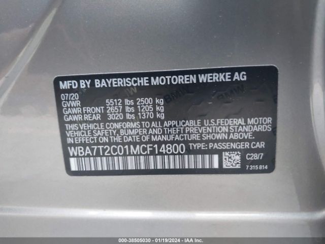 Photo 8 VIN: WBA7T2C01MCF14800 - BMW 740I 