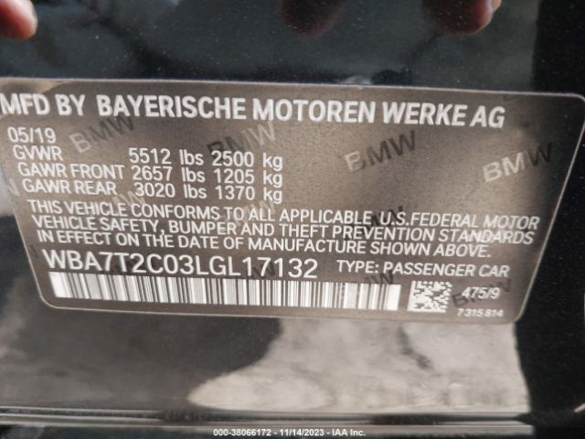 Photo 8 VIN: WBA7T2C03LGL17132 - BMW 7 SERIES 