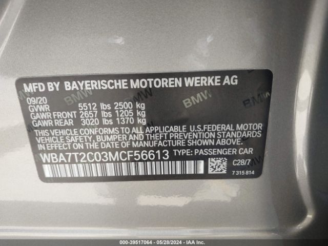 Photo 8 VIN: WBA7T2C03MCF56613 - BMW 740I 