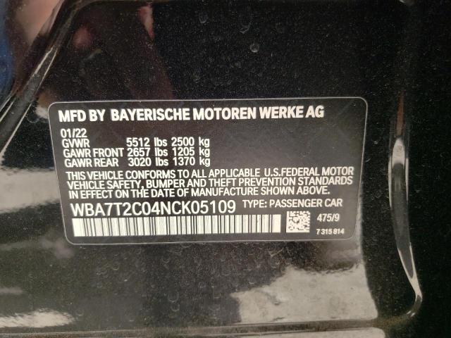 Photo 12 VIN: WBA7T2C04NCK05109 - BMW 7 SERIES 