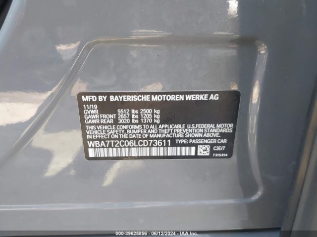 Photo 8 VIN: WBA7T2C06LCD73611 - BMW 740I 