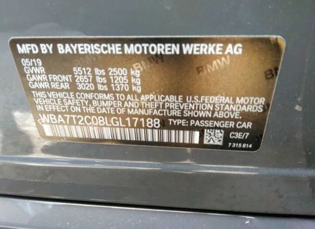 Photo 8 VIN: WBA7T2C08LGL17188 - BMW 7 SERIES 