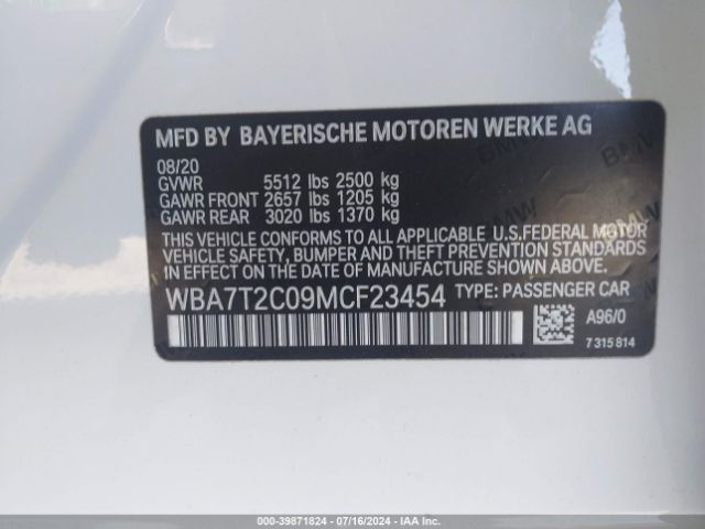 Photo 8 VIN: WBA7T2C09MCF23454 - BMW 740I 