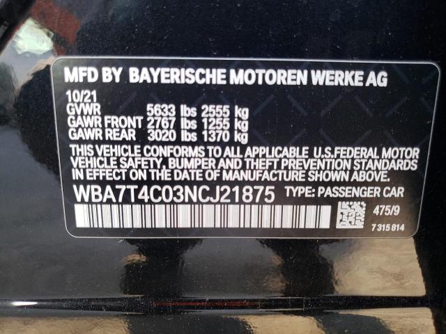 Photo 11 VIN: WBA7T4C03NCJ21875 - BMW 7 SERIES 