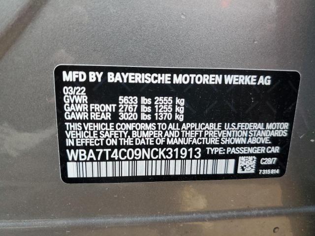 Photo 11 VIN: WBA7T4C09NCK31913 - BMW 7 SERIES 