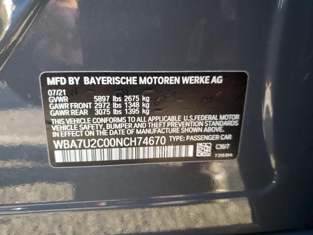 Photo 11 VIN: WBA7U2C00NCH74670 - BMW 750 XI 