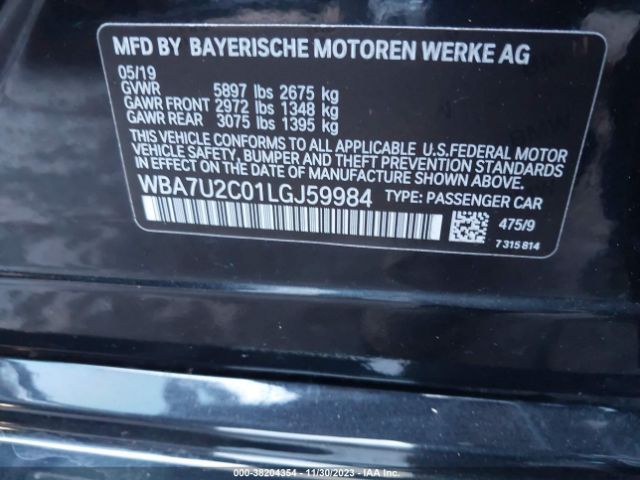 Photo 8 VIN: WBA7U2C01LGJ59984 - BMW 7 SERIES 