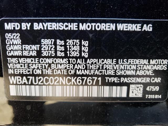 Photo 11 VIN: WBA7U2C02NCK67671 - BMW 750 XI 