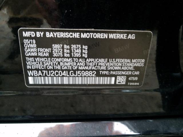 Photo 9 VIN: WBA7U2C04LGJ59882 - BMW 7 SERIES 