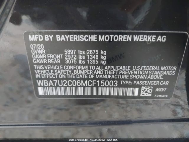 Photo 8 VIN: WBA7U2C06MCF15003 - BMW 7 SERIES 