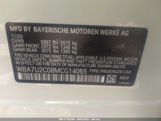 Photo 8 VIN: WBA7U2C08MCG14065 - BMW 7 