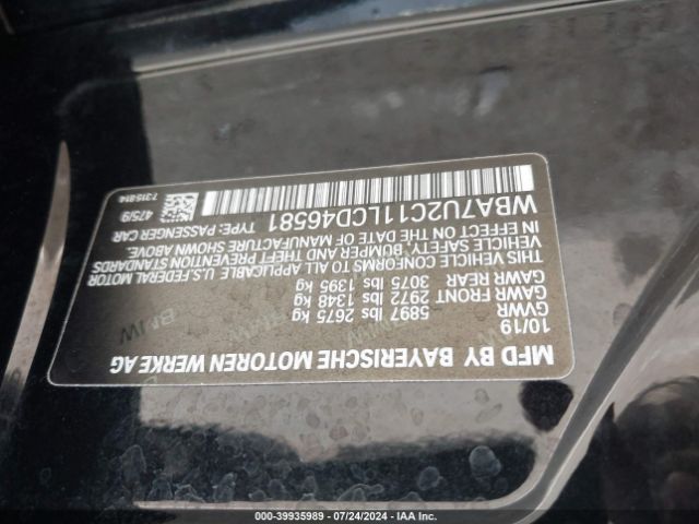 Photo 8 VIN: WBA7U2C11LCD46581 - BMW 750I 