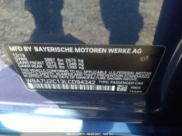 Photo 8 VIN: WBA7U2C13LCD94342 - BMW 7 SERIES 