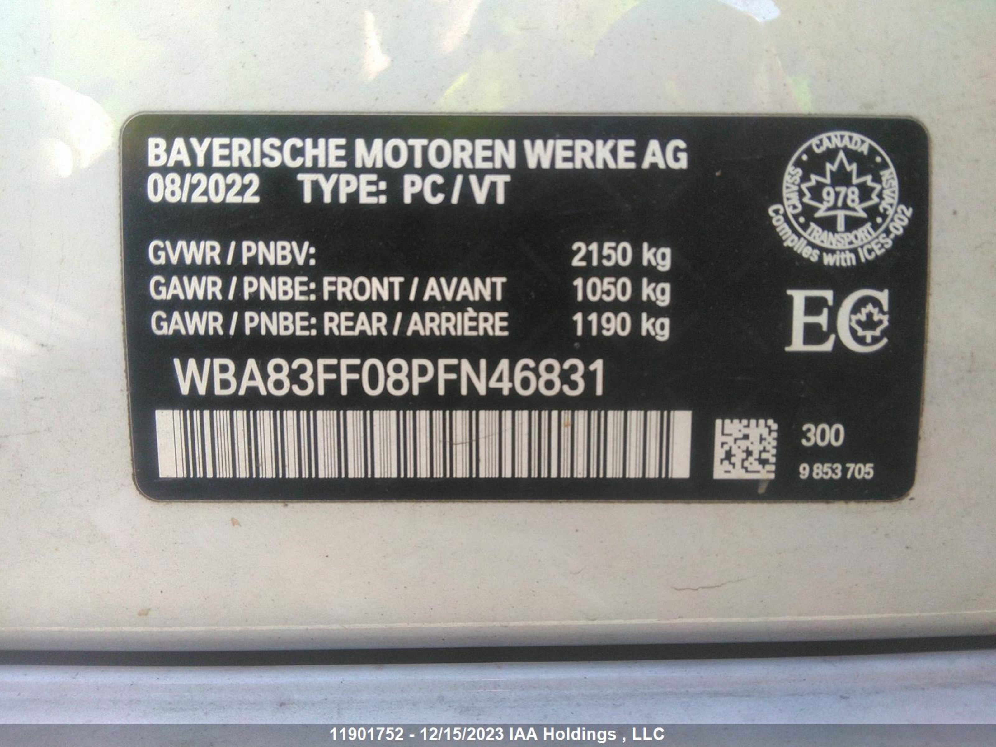 Photo 8 VIN: WBA83FF08PFN46831 - BMW 3ER 