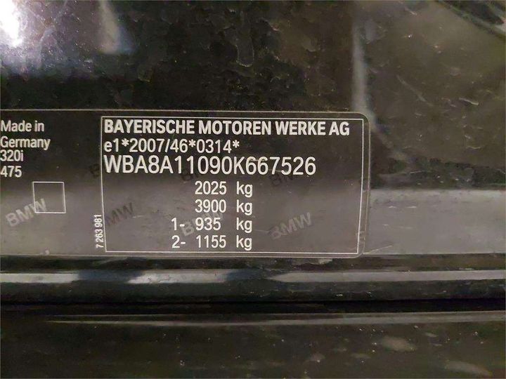 Photo 8 VIN: WBA8A11090K667526 - BMW SERIE 3 BERLINE 