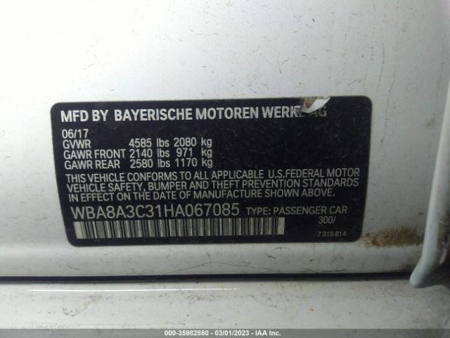 Photo 8 VIN: WBA8A3C31HA067085 - BMW 320I 