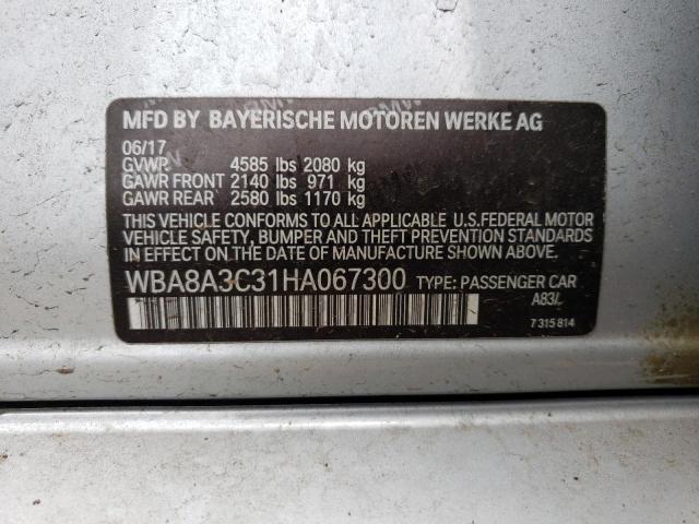 Photo 11 VIN: WBA8A3C31HA067300 - BMW 3 SERIES 