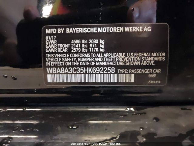 Photo 8 VIN: WBA8A3C35HK692258 - BMW 320I 