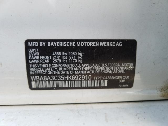 Photo 9 VIN: WBA8A3C35HK692910 - BMW 320 XI 