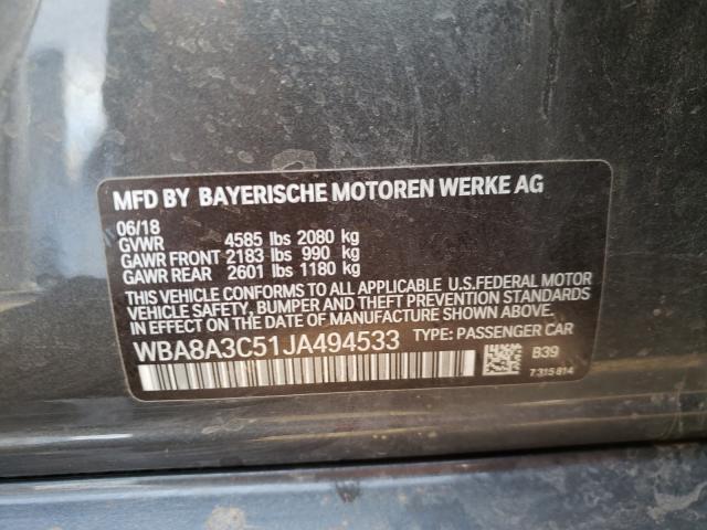 Photo 9 VIN: WBA8A3C51JA494533 - BMW 320 XI 