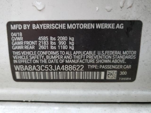 Photo 11 VIN: WBA8A3C53JA488622 - BMW 3 SERIES 