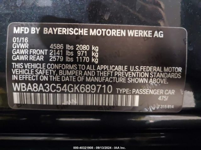 Photo 8 VIN: WBA8A3C54GK689710 - BMW 320I 