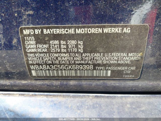 Photo 8 VIN: WBA8A3C56GK689398 - BMW 320I 