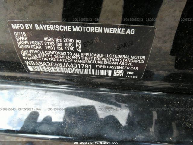 Photo 8 VIN: WBA8A3C58JA491791 - BMW 3 