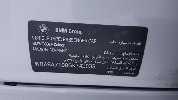 Photo 2 VIN: WBA8A7108GK743038 - BMW 330I 