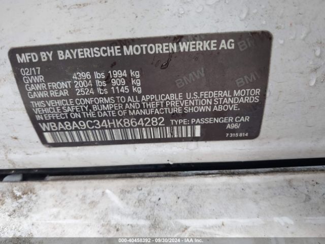 Photo 8 VIN: WBA8A9C34HK864282 - BMW 320I 