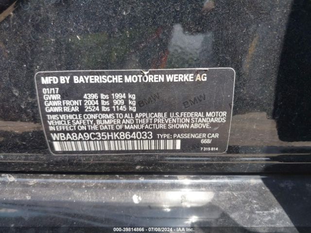 Photo 8 VIN: WBA8A9C35HK864033 - BMW 320I 