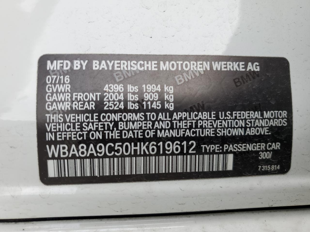 Photo 11 VIN: WBA8A9C50HK619612 - BMW 3ER 