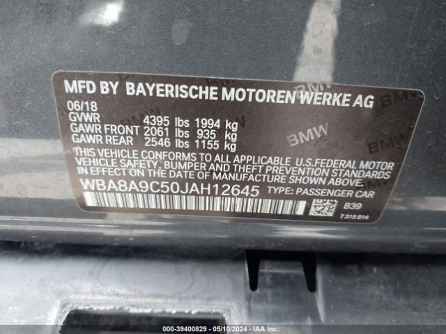 Photo 8 VIN: WBA8A9C50JAH12645 - BMW 320I 