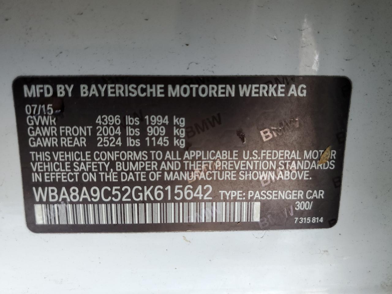 Photo 11 VIN: WBA8A9C52GK615642 - BMW 3ER 