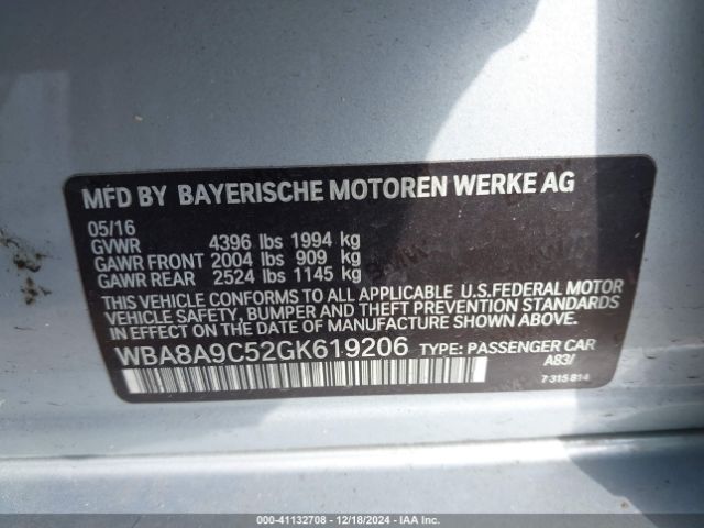 Photo 8 VIN: WBA8A9C52GK619206 - BMW 320I 