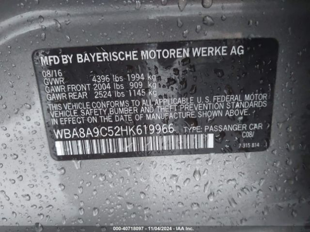 Photo 8 VIN: WBA8A9C52HK619966 - BMW 320I 