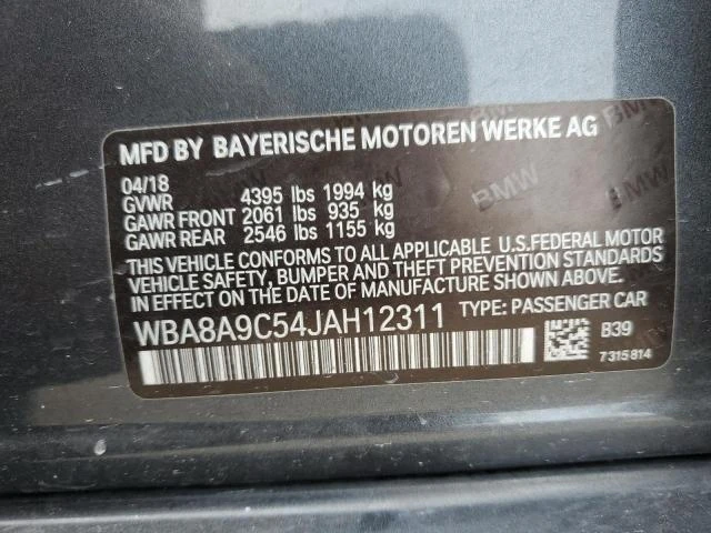 Photo 11 VIN: WBA8A9C54JAH12311 - BMW 320 I 