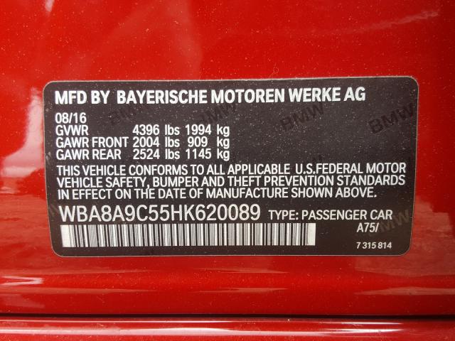 Photo 9 VIN: WBA8A9C55HK620089 - BMW 320 I 