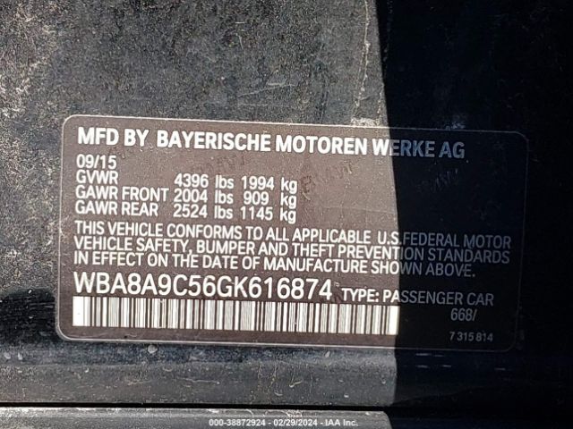 Photo 8 VIN: WBA8A9C56GK616874 - BMW 320I 