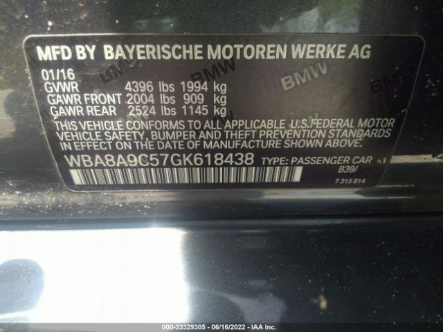 Photo 8 VIN: WBA8A9C57GK618438 - BMW 3 SERIES 