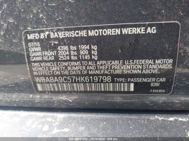 Photo 8 VIN: WBA8A9C57HK619798 - BMW 320I 