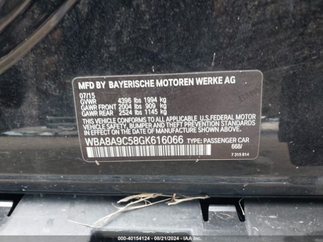 Photo 8 VIN: WBA8A9C58GK616066 - BMW 320I 