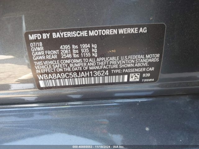 Photo 8 VIN: WBA8A9C58JAH13624 - BMW 320I 