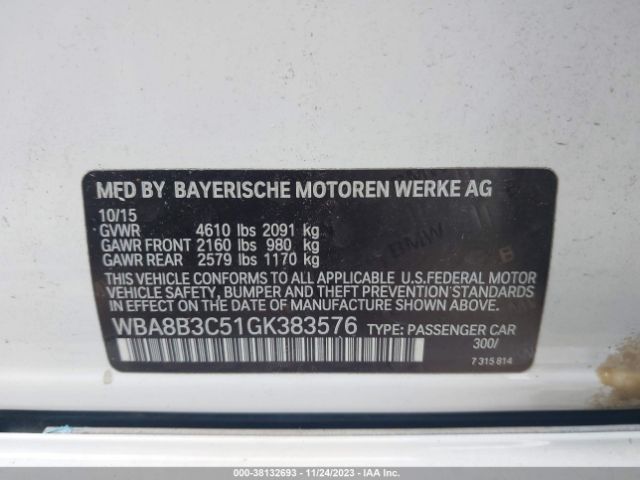 Photo 8 VIN: WBA8B3C51GK383576 - BMW 340I 