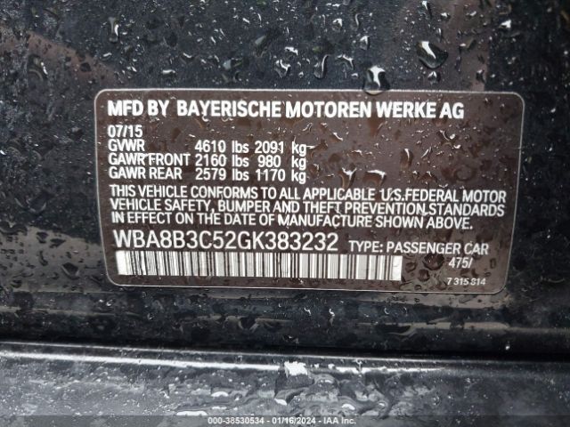 Photo 8 VIN: WBA8B3C52GK383232 - BMW 340I 